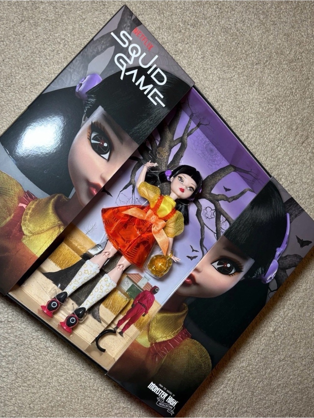 Monster high skullector squid game young-hee doll new sealed 2024